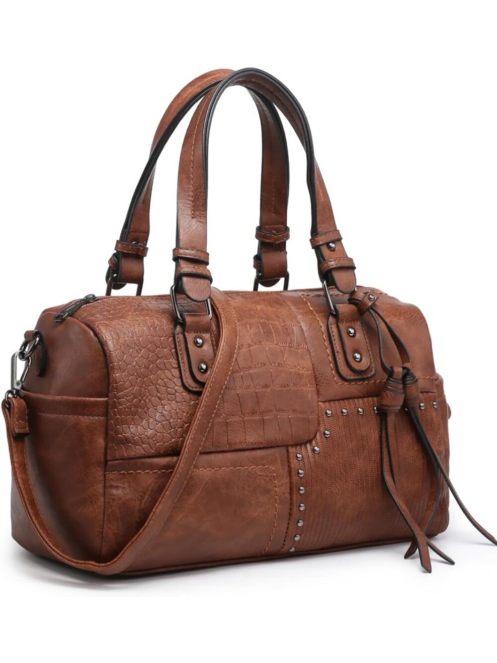 Large Soft Vegan Leather Hobo Tote Bag | Stylish Barrel Satchel & Shoulder Purse